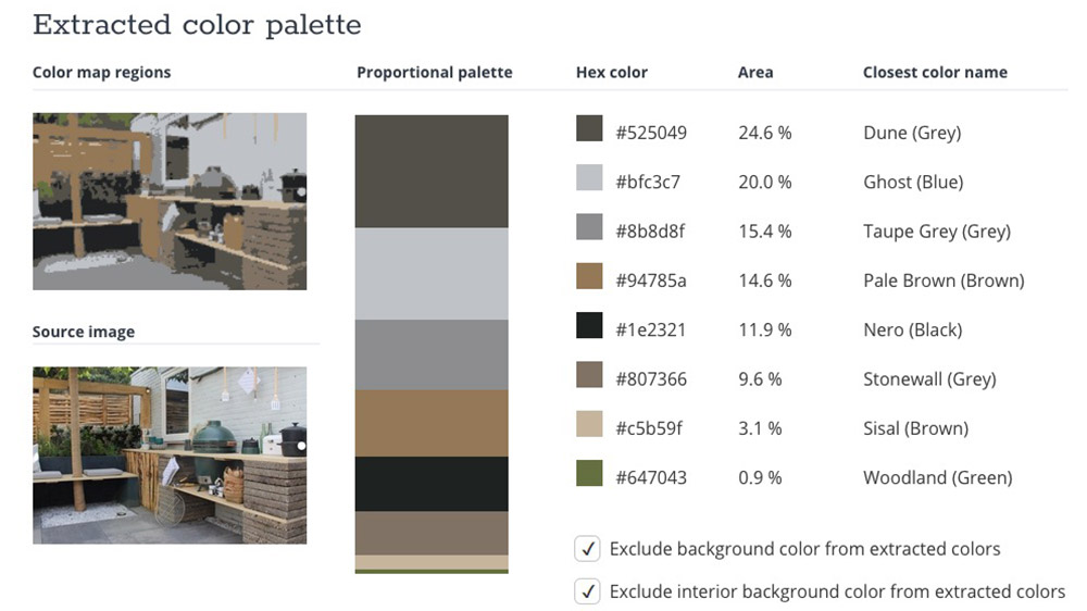Kleurextractie van een foto